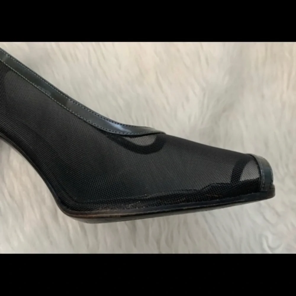 YSL Yves Saint Laurent Pumps Heels Shoes Authentic Patent Leather Mesh